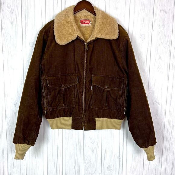 Vintage Levi’s Jacket Brown Corduroy Sherpa Lined Size XL - Picture 5 of 9